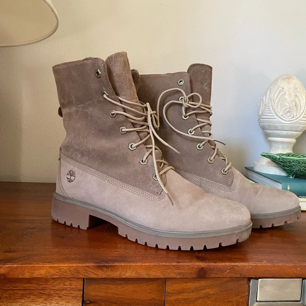 Women’s Timberland Jayne fold down fleece light brown nubuck boots - Picture 2 of 6